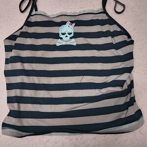 Striped Skull Kids Tank Top